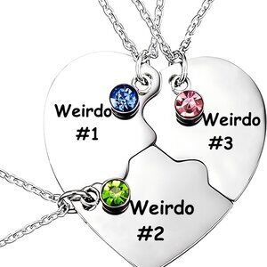 Matching Heart Friendship Necklace Stainless Steel BFF Gift for Girls Women